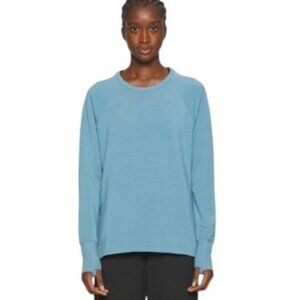 EUC Athleta Crewneck Athleisure Coaster Luxe Recovery Sweatshirt Skylark Blue